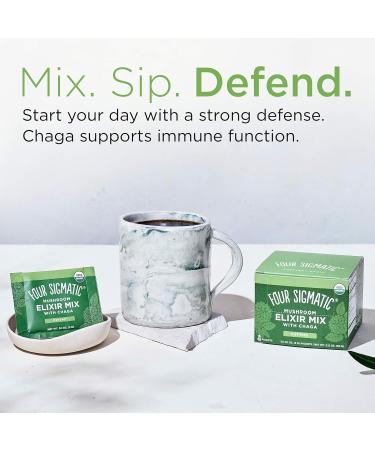 Four Sigmatic Chaga Mushroom Elixir Organic Chaga Mushroom Powder Pack of 20 & Mashroom Blend 10 Mushroom Blend Mix with Lion's Mane Reishi Chaga Cordyceps Enokib & Shiitake 30 servings Be Well w/ Chaga Mushroom Pow  - Buy Online on GoSupps.com