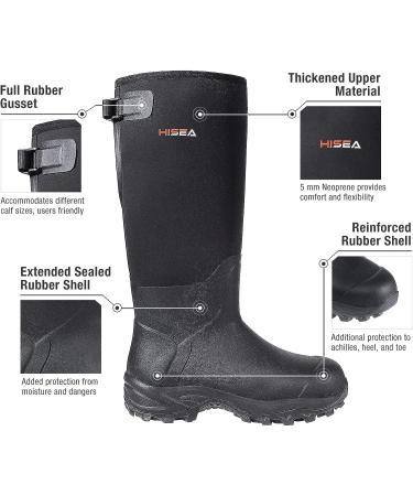 HISEA Apollo Waterproof Insulated Men's Hunting Boots - Black, Size 11 - Buy Online on GoSupps.com