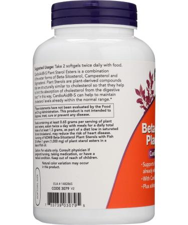 NOW FOODS SPO Beta-Sitosterol Plant Sterols with Fish Oil 180 Count - Buy Online on GoSupps.com