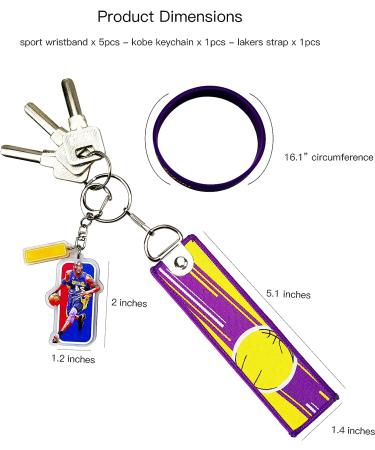 Basketball Silicone Bracelet & Keychain Set for Men - 7-Pack Sports Wristbands with Star Signature Design - Perfect Gifts for Basketball Fans - KB-#24 - Buy Online on GoSupps.com