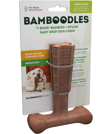 Bamboodles T Bone Dog Chew - Medium Chicken Flavor for Aggressive Chewers - Buy Online on GoSupps.com