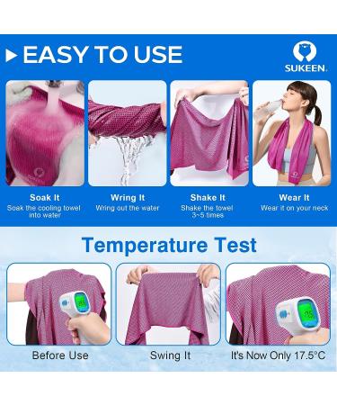 Sukeen 4 Pack Cooling Towel (40 x 12) - Soft Breathable Ice Towel for Yoga, Running, Gym - Microfiber Towel for Fitness & Camping - Pink - Buy Online on GoSupps.com
