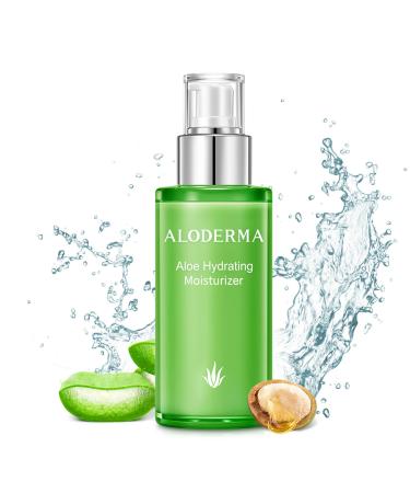 Aloderma 71% Organic Aloe Vera Hydrating Face Moisturizer for Soft and Nourished Skin - Light and Oil-Free Aloe Vera Moisturizer with Hyaluronic Acid for Soothing Hydration - Face Lotion 3.5oz