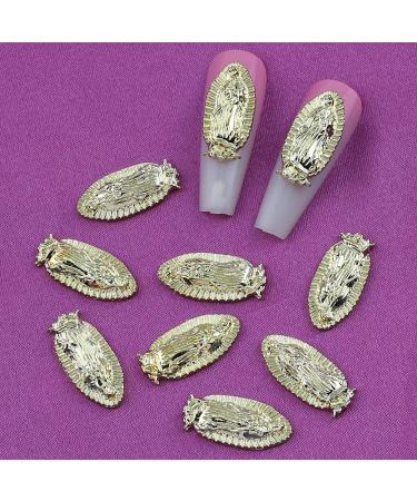 3D Virgin Mary & San Judas Nail Charms - Gold Alloy Nail Charms for Acrylic Nails - Jesus Christ & San Judas Tadeo Nail Designs - Nail Art Supplies - Buy Online on GoSupps.com