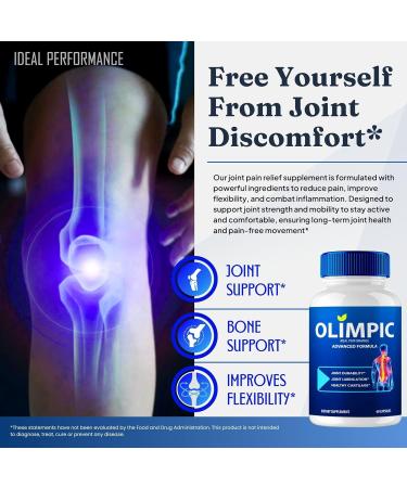 Olimpic Capsules Advanced Joint Support Supplement Pills for Mobility and Comfort - Maximum Strength Official Olim Pic Joint Support All Natural Formula Premium Olim-Pic Reviews (60 Capsules) - Buy Online on GoSupps.com
