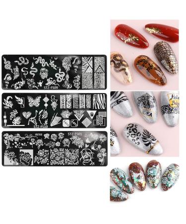 Mwoot 6-Piece Nail Art Stamp Plate Set | Floral Snake & Wild Animal Designs | DIY Manicure Tools for Salon-Quality Nails - Buy Online on GoSupps.com