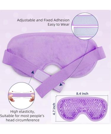 WOVTE Cooling Eye Mask Reusable Hot or Cold Therapy Gel Bead Eye Mask with Soft Plush Backing and Adjustable Strap for Puffy Eyes Dry Eyes Dark Circles Headache (Purple2) - Buy Online on GoSupps.com