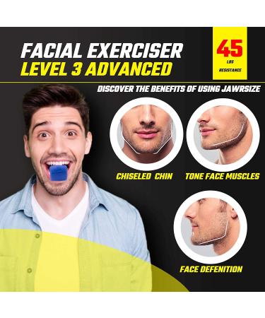 Jawzrsize Advanced Jaw, Face & Neck Exerciser - Define Jawline & Tone Face - Stress Relief - Large Blue - Buy Online on GoSupps.com