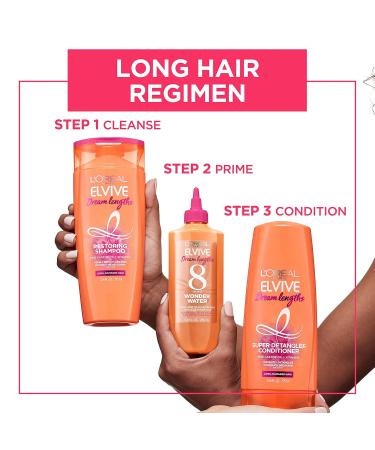 L'Oreal Paris Elvive Dream Lengths Conditioner - Detangles & Nourishes Long Damaged Hair - Fine Castor Oil & Vitamins B3/B5 - 28 Fl Oz - Buy Online on GoSupps.com