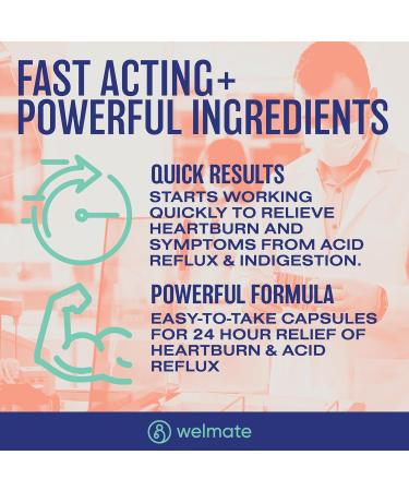 WELMATE Heartburn Relief Bundle 24HR + Fast Acting Acid Reducers Esomeprazole 42ct + Famotidine 300ct - Buy Online on GoSupps.com