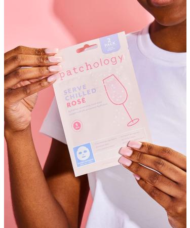 Buy Patchology Serve Chilled Ros Facial Sheet Mask Hydrating & Soothing Skincare with Hyaluronic Acid for Glowing Skin - 2 Pairs | International Shipping - Buy Online on GoSupps.com