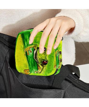 Menstruation Pad Bag with Zipper - Red Eye Tree Frog Design | Women's Napkin & Tampon Collecting Bag for Ultimate Convenience - Buy Online on GoSupps.com