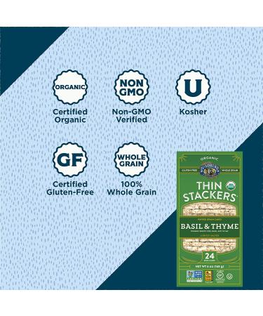 Buy Lundberg Organic Thin Stackers Basil & Thyme 6 oz - Gluten-Free Vegan Rice Cakes (Pack of 6) - Buy Online on GoSupps.com