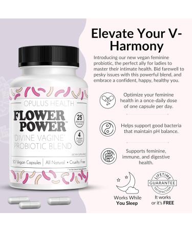 Flower Power Divine Vagine Blend - 30 ct | Urinary Tract & Vaginal Probiotics for Women's Health | Balance & Support - Buy Online on GoSupps.com