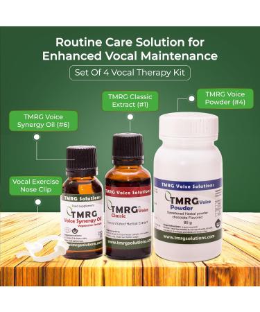 TMRG Powerful Vocal Recovery Kit - Large: Professional Herbal Remedy Featuring 30ml Voice Drops 85g Voice Powder 20ml Synergy Oil and a Clip Ultimate Care for Vocal Strength and Recovery. - Buy Online on GoSupps.com