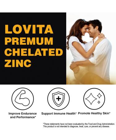 LOVITA Zinc 50mg | Potent Highly-Absorbed Chelated Zinc Supplements Picolinate & Bisglycinate | Vegan Gluten Free non-GMO | For Immune Antioxidant Support & Healthy Skin | 200 Capsules (Pack of 3) 200 Count (Pack of 3) - Buy Online on GoSupps.com