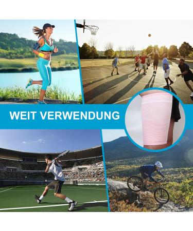 Compression Thigh Bandage for Men & Women - Non-Slip Silicone Support for Muscle Tears & Injuries | 2-Piece Set (Pink M) - International Shipping Available - Buy Online on GoSupps.com