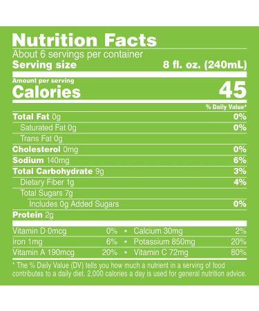 V8 Low Sodium Original Vegetable Juice 46 FL OZ Bottle (Pack of 6) - 100% Vegetable Blend with Tomato Juice - Buy Online on GoSupps.com