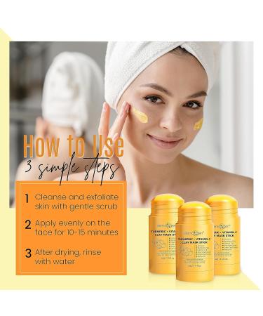 Turmeric Face Mask - Organic Acne Treatment & Anti-Aging Set of 3 | Boost Circulation & Revitalize Dull Skin - Buy Online on GoSupps.com