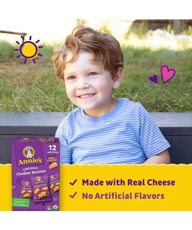 Annie's Organic Cheddar Bunnies - 12 ct Snack Crackers (Pack of 4) - Healthy & Delicious! - Buy Online on GoSupps.com