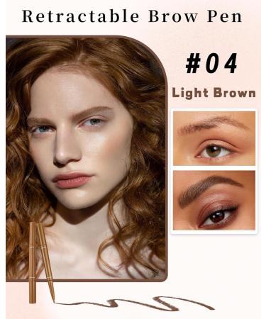 2-in-1 Eyebrow Pen & Brow Freeze Gel - Waterproof Long-Lasting Definer & Setter - Light Brown - Smudge-Proof Crayon Pomade & Clear Wax Pencil for Natural Look - Buy Online on GoSupps.com