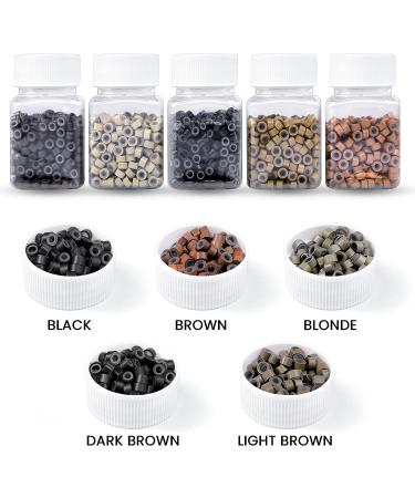2500 Silicone-lined Hair Extension Beads - 5 Color Microbeads for Hair Extensions - Buy Online on GoSupps.com