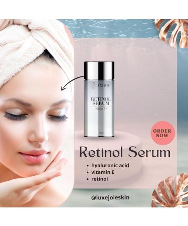 LuxeJoie Retinol Serum 1.7 oz | Anti-Aging Face Serum with Hyaluronic Acid & Vitamin E | Unscented Hydrating Resurfacing Serum for Sensitive Skin - Buy Online on GoSupps.com