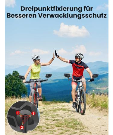 Coic Extra Large Bike Mirror - Impact-Resistant Real Glass for eBike Handlebars | Foldable Left Return Mirror - Buy Online on GoSupps.com