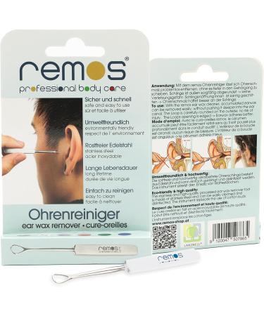 REMOS Stainless Steel Ear Loop & Spoon - Effective Ear Wax Removal Tool (White) | International Shipping Available - Buy Online on GoSupps.com