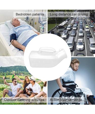 Thick Firm Male Urinal Urine Bottle with Lid for Child Boy Old Man 1200 ML (White) Pack of 2 Happy - Buy Online on GoSupps.com