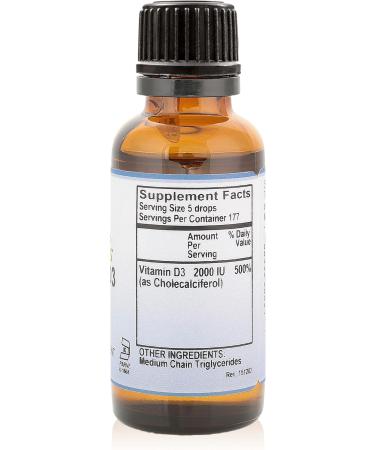 Liquid Vitamin D Drops - Unflavored Kosher D3 Liquid Drops in MCT Oil - 2000iu per Serving - 1oz Bottle - Buy Online on GoSupps.com
