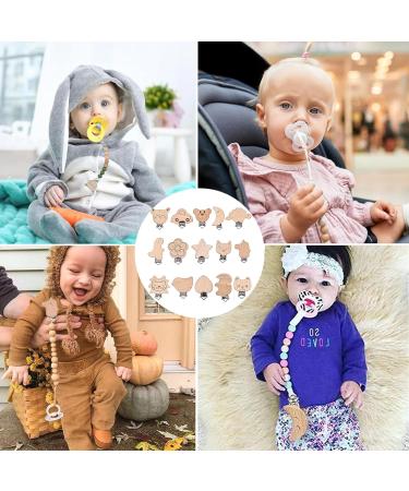 Uieamsio 15-Piece Wooden Pacifier Clip Set - DIY Baby Pacifier Chains & Accessories for International Shipping - Buy Online on GoSupps.com