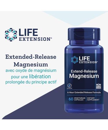 Life Extension Extend-Release Magnesium 250mg 60 Vegan Gluten Free Vegetarian Non-Soy Non-GMO - Buy Online on GoSupps.com