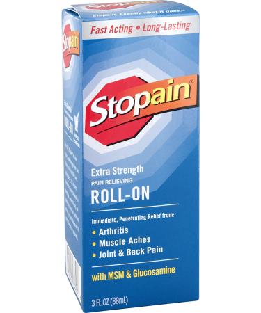Stopain Extra Strength Pain Relief Roll-On 3oz (2 Pack) - Fast Acting Relief - Buy Online on GoSupps.com
