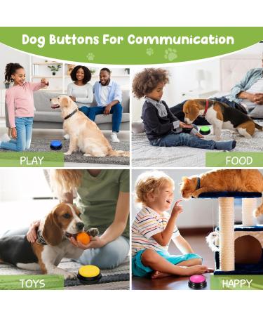 Reaque Dog Training Buzzer Set - 4 Recording Function Sound Buttons with Rubber Mat for Interactive Pet Training | International Shipping Available - Buy Online on GoSupps.com