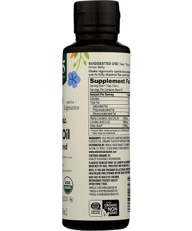 365 Whole Foods Flax Seed Oil Unfiltered High Lignan Organic - 8 Fl Oz - Buy Online on GoSupps.com