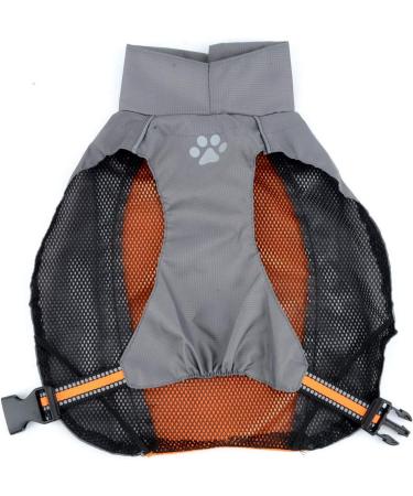 Zunea Waterproof Raincoat for Medium & Large Dogs - Reflective Windproof Jacket with Mesh Lining for Outdoor Hiking - 4XL Orange - Ultimate Rain Protection Clothing - Buy Online on GoSupps.com