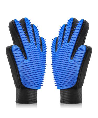 USION Pet Dog Cat Grooming Glove 2 Pack Upgraded 259 Pins Pet Hair Remover Mitt Massage Deshedding Glove Brush with Longer Tips for Long Short Fur Dogs Cats Rabbits Horses and More(LEFT & RIGHT) Pair-Blue-259 Pins - Buy Online on GoSupps.com