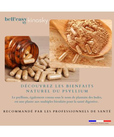 Kinasky - Psyllium blond - 200 capsules of 380mg for 60 days - Digestion - Constipation - Irritable colon - Transit - Stomach ache - Wellness - Digestive comfort - Natural - Ispaghul - Buy Online on GoSupps.com