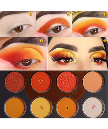 Afflano Gold Yellow Orange Eyeshadow Palette - High Pigment Matte Shimmer Shades for Long-Lasting Sunset Fall Looks on Brown Eyes - Perfect for Women, Men, and Black Skin - Buy Online on GoSupps.com