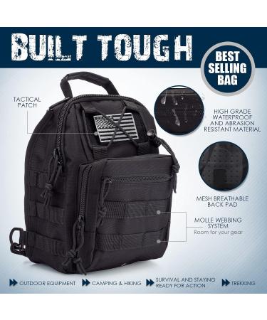 Mullet Dragon Black Tactical Sling Bag for Men - EDC Small Backpack with Molle Pack and Concealed Carry - Versatile One Strap Design for Fishing, Range, and Everyday Use - Buy Online on GoSupps.com