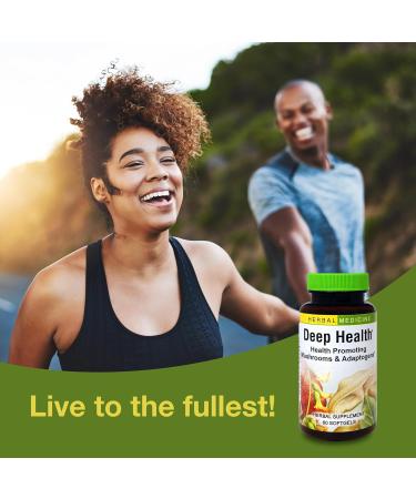 Herbs Etc. Deep Health - Daily Use Adaptogen Supplement - Aids Immune Health & Energy - with Reishi Mushroom - 60 Softgels (60 Servings) 60 Count (Pack of 1) - Buy Online on GoSupps.com