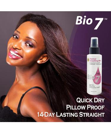 BIO7 THERMAL SMOOTHING MIST W/ AQUASEAL COCONUT + CERAMIDE + PHYTONUTRIENTS 4 Fl Oz Quick Dry Pillow Proof 14-Day Lasting Straight Superfluous Glide For Easier Manageability While Styling With Heat Tools Sleek Shiny Smooth and Strong Hair Seal Split ends  - Buy Online on GoSupps.com