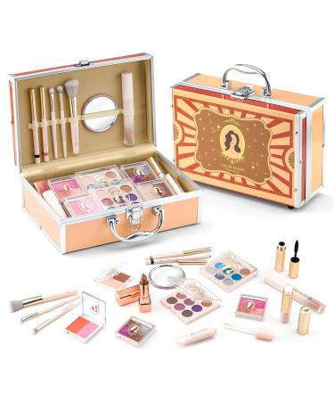 Color Nymph All In One Makeup Kit For Teenager Girls Beginners Makeup Set For Teens Full Kit Cosmetic Set Girl Make up Kit For Girls 18 color eyeshadow 4 color Glitter & Lipgloss Blush Mirror - Red