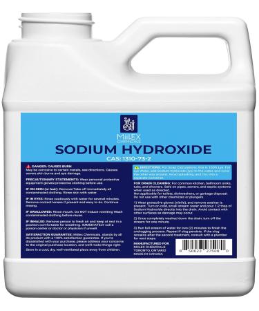 Miilex Food Grade Lye - 100% Pure Sodium Hydroxide for Soap Making & Culinary Use | Kosher Certified - 2lbs (907g - Buy Online on GoSupps.com