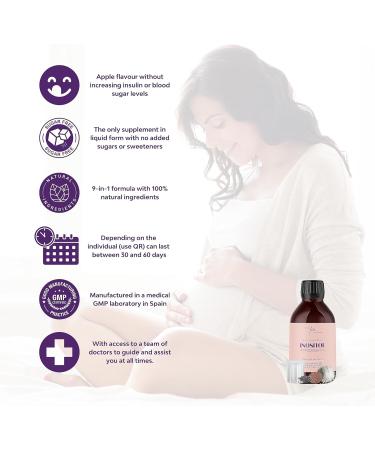 Inositol Myo & D-Chiro PCOS 4100MG Liquid Supplement - Hormonal Balance & Fertility Support for Preconception, Pregnancy, & Ovarian Health - 9-in-1 Formula with Inositol, Folate, Chromium, Zinc, Vit B6, B12, D3 - Vegan & Apple Flavored - Buy Online on GoSupps.com
