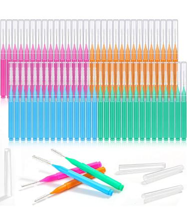 modacraft 120Pcs Interdental Brush 4 Sizes Braces Brush Toothpicks with Soft Bristles 360 Bendable Floss Heads Dental Brushes Between Teeth Gum Braces Cleaning Kit Oral Tooth Cleaning Tool