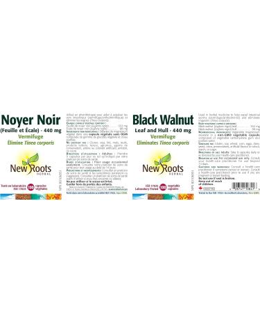 New Roots Herbal - Black Walnut Leaf and Hull - 100 capsules - 440 mg per Capsule 100 count (Pack of 1) Leaf and Hull - 440 mg - Buy Online on GoSupps.com