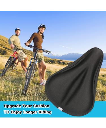 Geronmine Gel Bike Seat Cover - Comfortable Padded Bicycle Saddle Cushion for Men & Women - Ideal for Spin, Indoor & Outdoor Cycling - Black - Buy Online on GoSupps.com