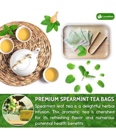 Lavendium Premium 30 Spearmint Tea Bags 100% Natural & Pure from Spearmint Leaves. Loose Leaf Spearmint Herbal Tea. Made with Natural Material Tea Bags. No Sugar No Caffeine No Gluten Vegan. - Buy Online on GoSupps.com